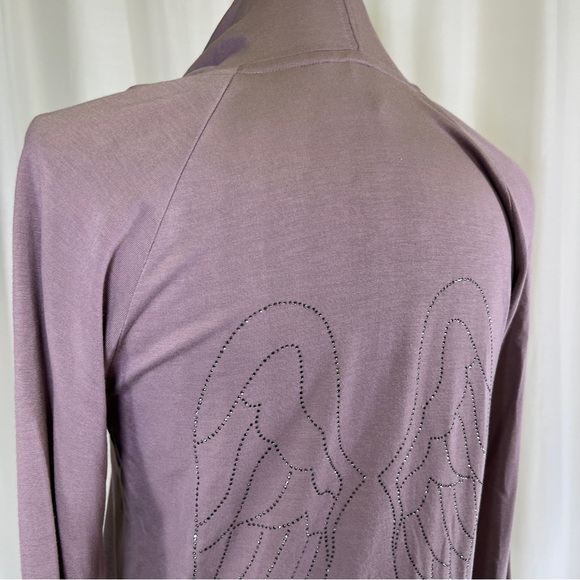 Victorias Secret Rhinestone Wing Backed Super Soft Purple Hoodie y2k Style - Picture 7 of 12